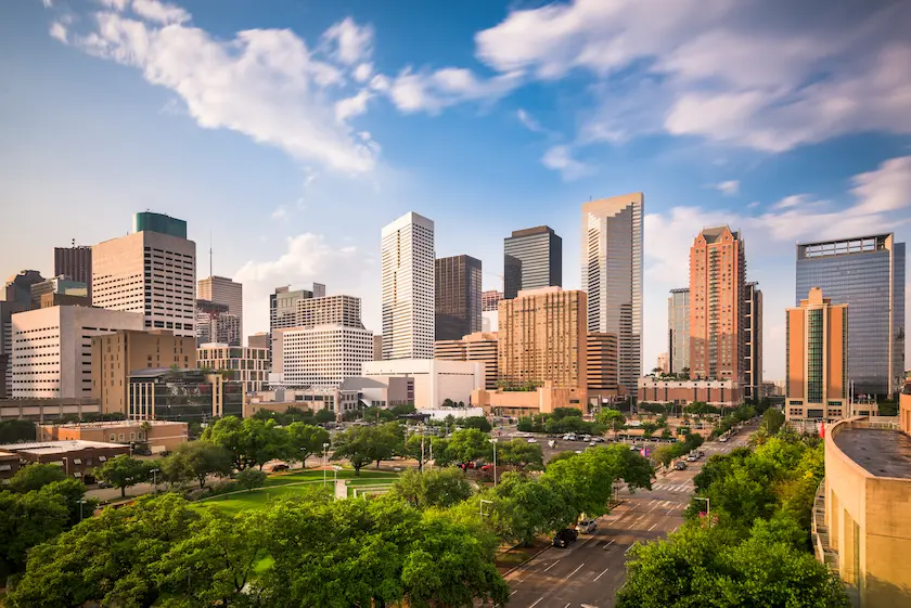 En bild av Houston superpåtvingad med texten”Houston”